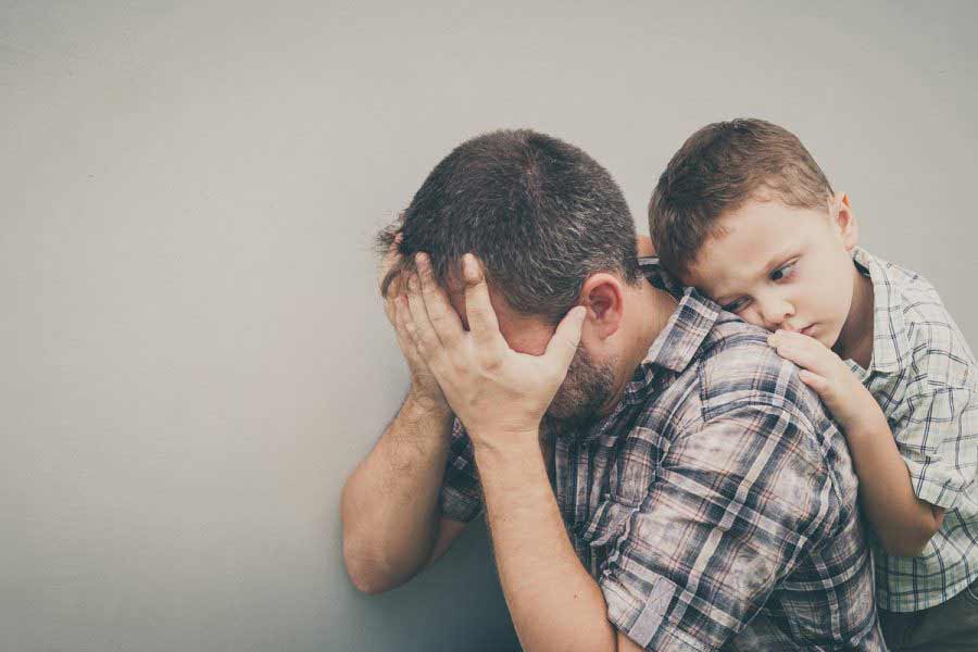 Upset father causing trauma to his son
